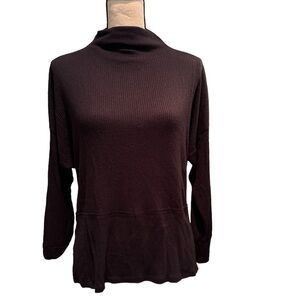 Caslon rib funnel neck sweater. Black. Size small.